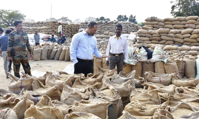 कलेक्टर ने धान खरीदी केंद्र गुरुवाइनडबरी एवं खुड़िया का किया निरीक्षण*  *धान खरीदी, रकबा समर्पण, भौतिक सत्यापन आदि के संबंध में ली जानकारी*  *संतोषजनक जवाब नहीं देने पर तहसीलदार, नायब तहसीलदार एवं आरएईओ को नोटिस जारी*